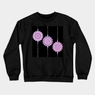 Pencil Strokes of Floating Purple Mandalas Crewneck Sweatshirt